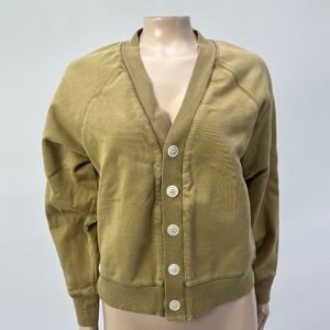 ALEX MILL Women's Cotton Button Crop Cardigan Jacket Small Sweatshirt FF28